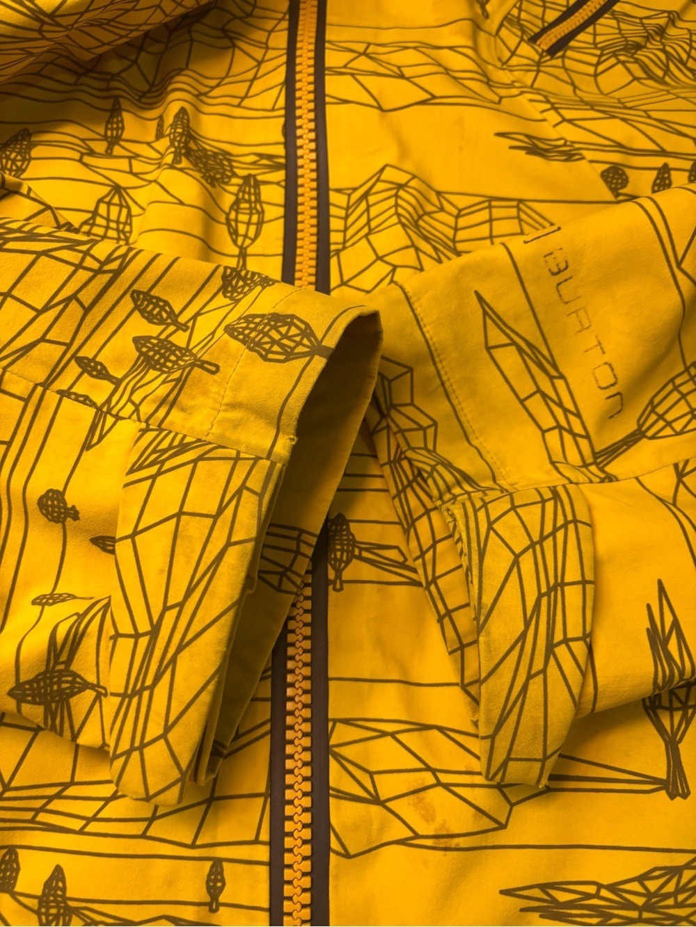 Burton AK 3L Sqwawk Softshell Yellow Printed Jacket, size XXL - Picture 16 of 16